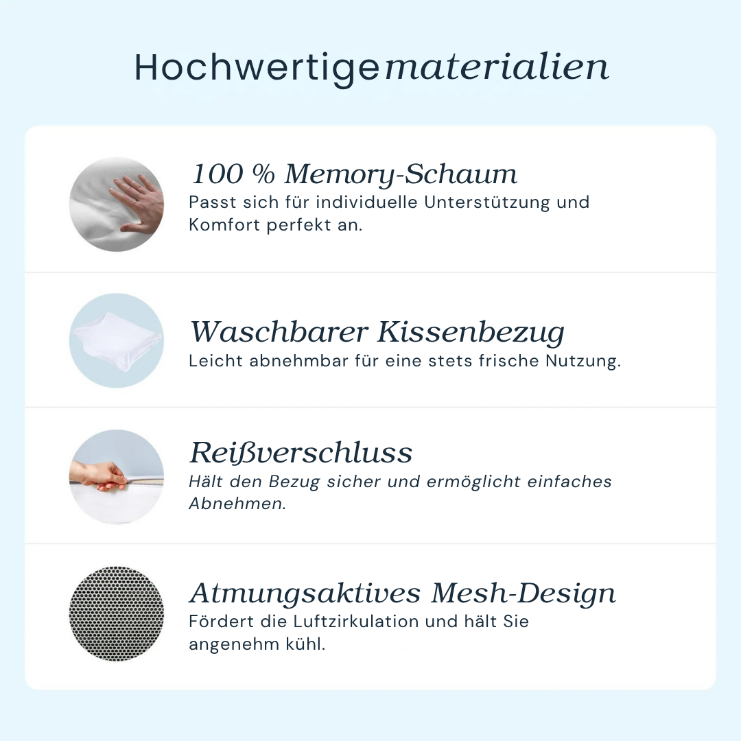 Ergonomisches Kissen zur Nackenschmerzlinderung