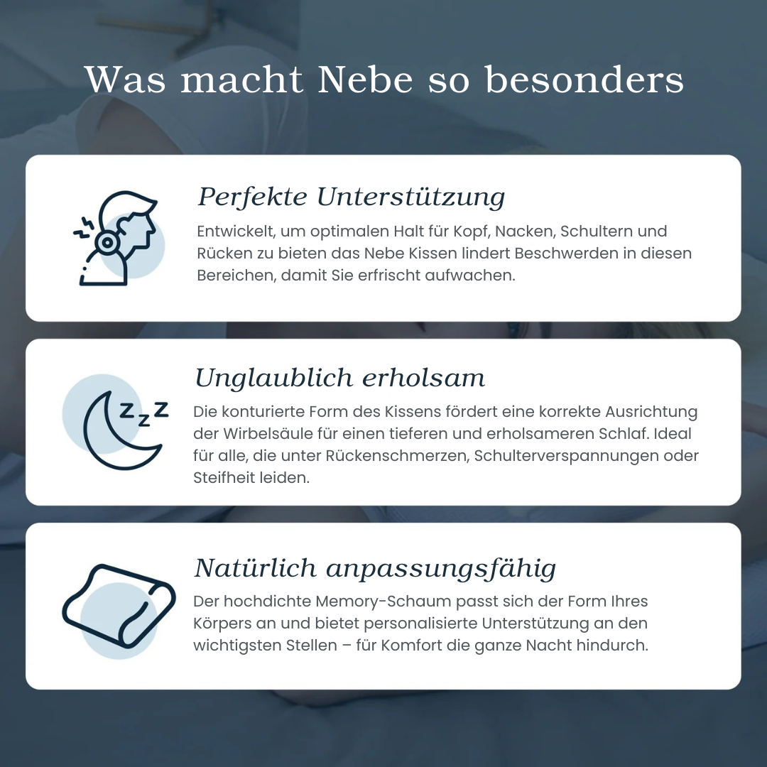 Ergonomisches Kissen zur Nackenschmerzlinderung